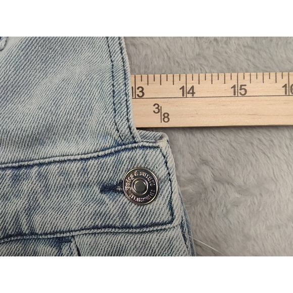 Juicy Couture Short Overalls Womens Size Extra Small Blue Denim Light Wash - Picture 10 of 11